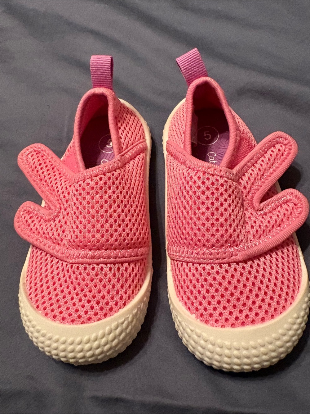 Kids Pink Mesh Slip-On water shoes